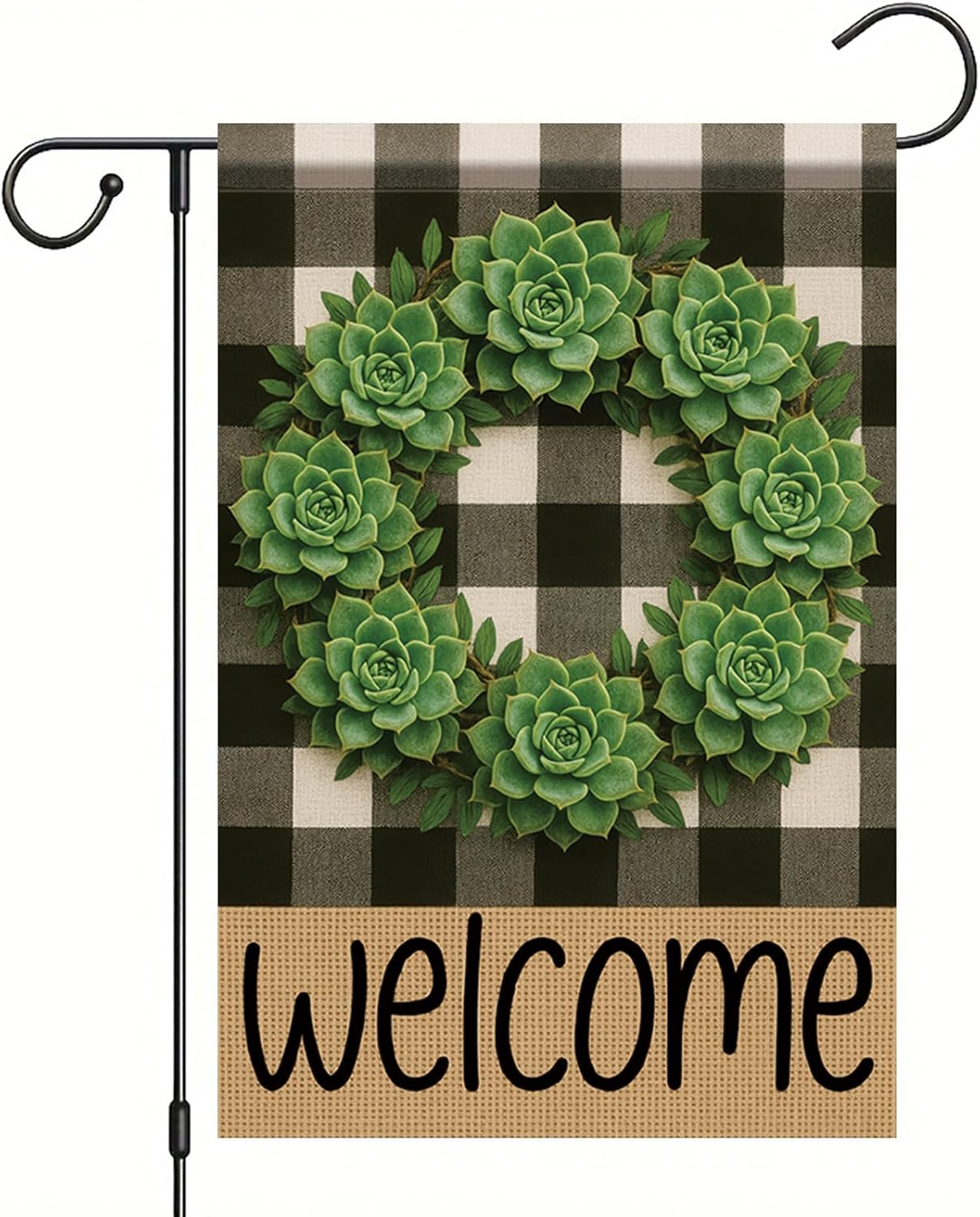 Buffalo Plaid Welcome Wreath G - Echeveria Succulent 리뷰 및 가격