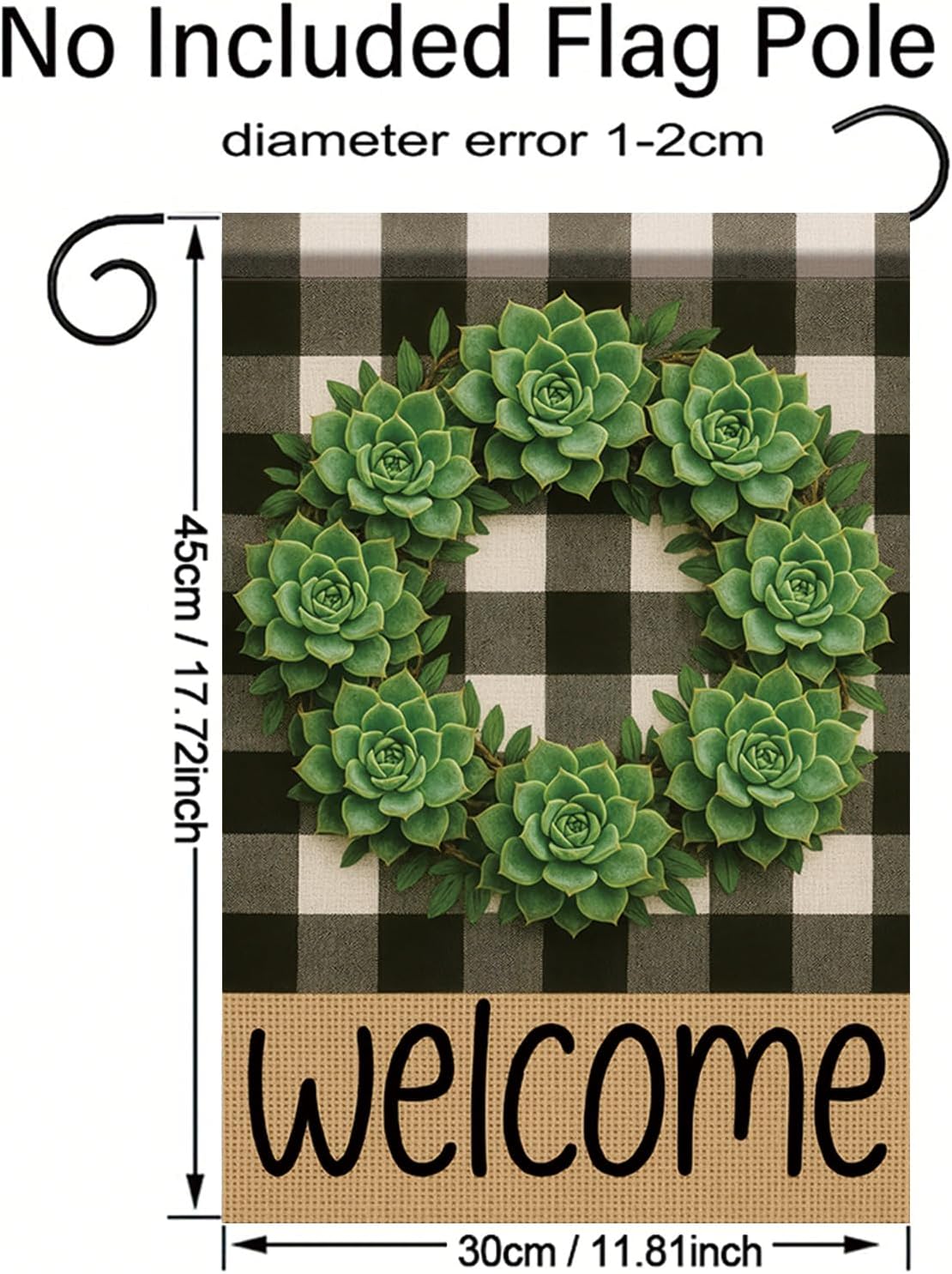 Buffalo Plaid Welcome Wreath G - Echeveria Succulent 리뷰 및 가격