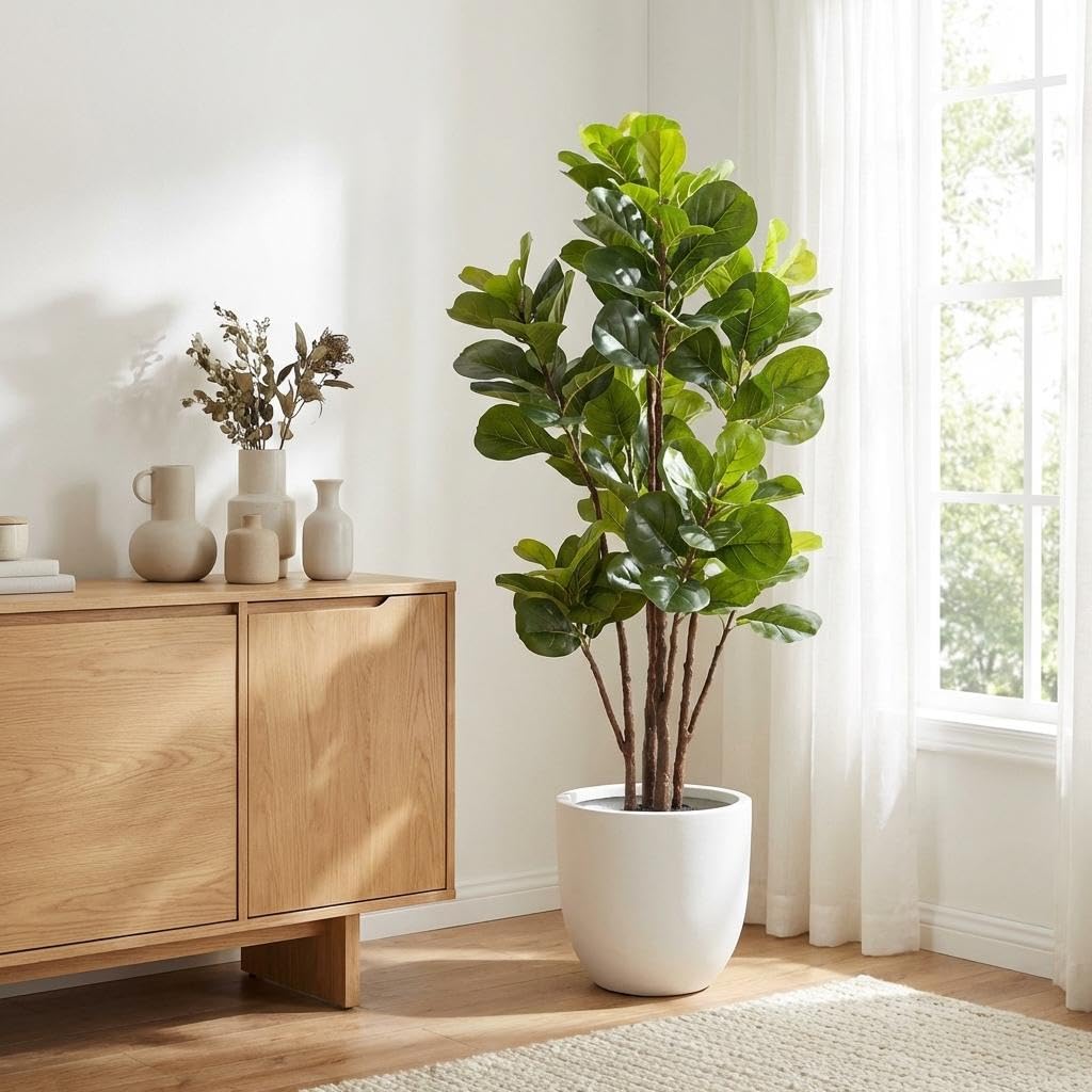 Fiddle Leaf Fig Tree Artificia - Ficus Lyrata Tree 리뷰 및 가격
