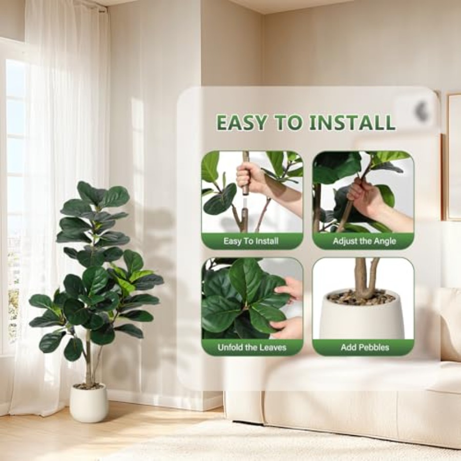 4Feet Artificial Fiddle Leaf F - Ficus Lyrata Tree 리뷰 및 가격