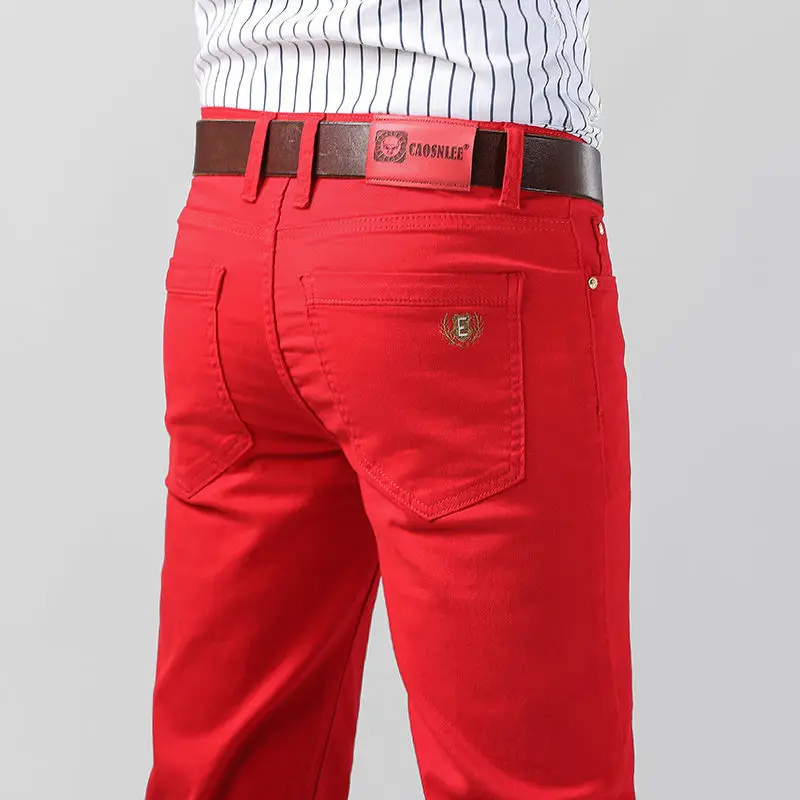 5 Colors Men's Colorful Denim  - Aglaonema Red 리뷰 및 가격